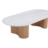 Ex Display - Nasim 1.5m Travertine Top Coffee Table - Natural Coffee Table Dwood-Core