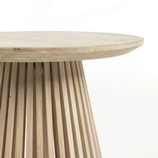Irune 50cm Solid Timber Round Side Table - Natural