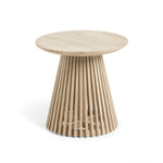 Irune 50cm Solid Timber Round Side Table - Natural