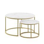 Eloron Nested Glass Coffee Table - White