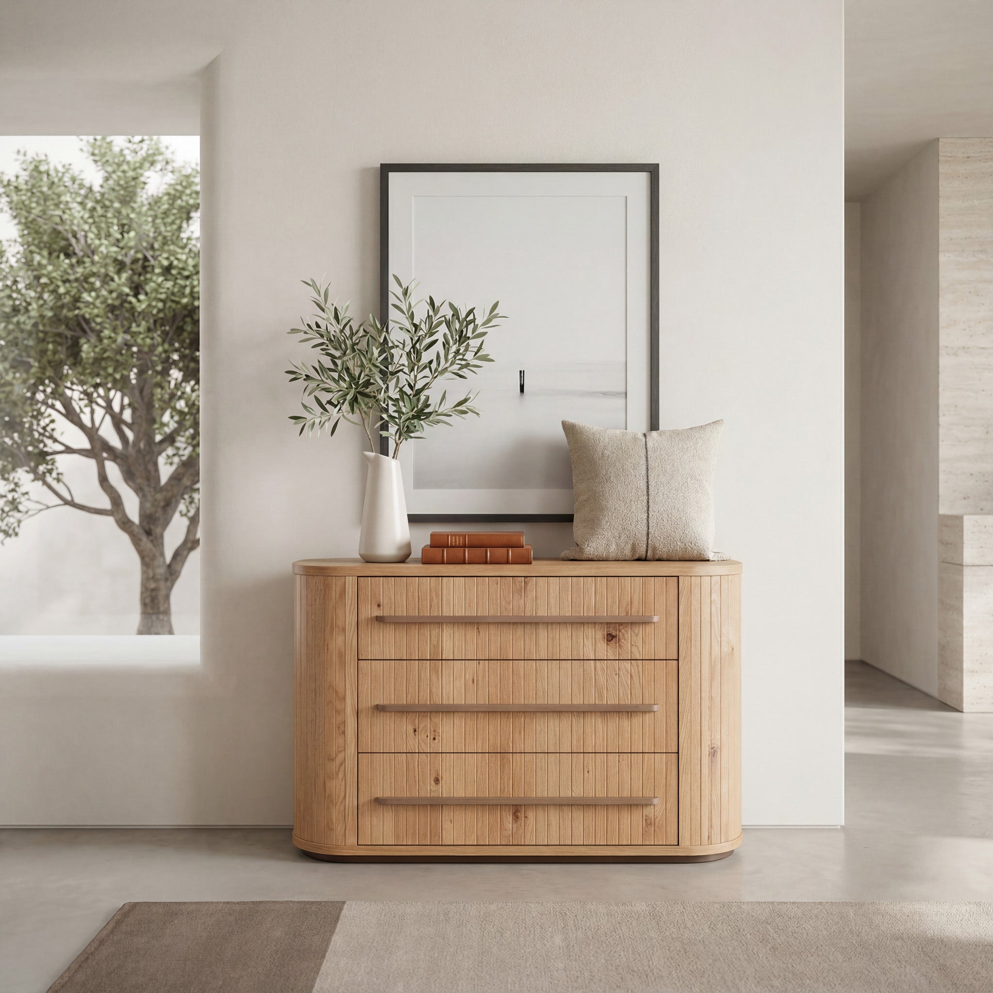 Cambrio Chest of 3 Drawers - Knotty Oak Drawer VN-Core