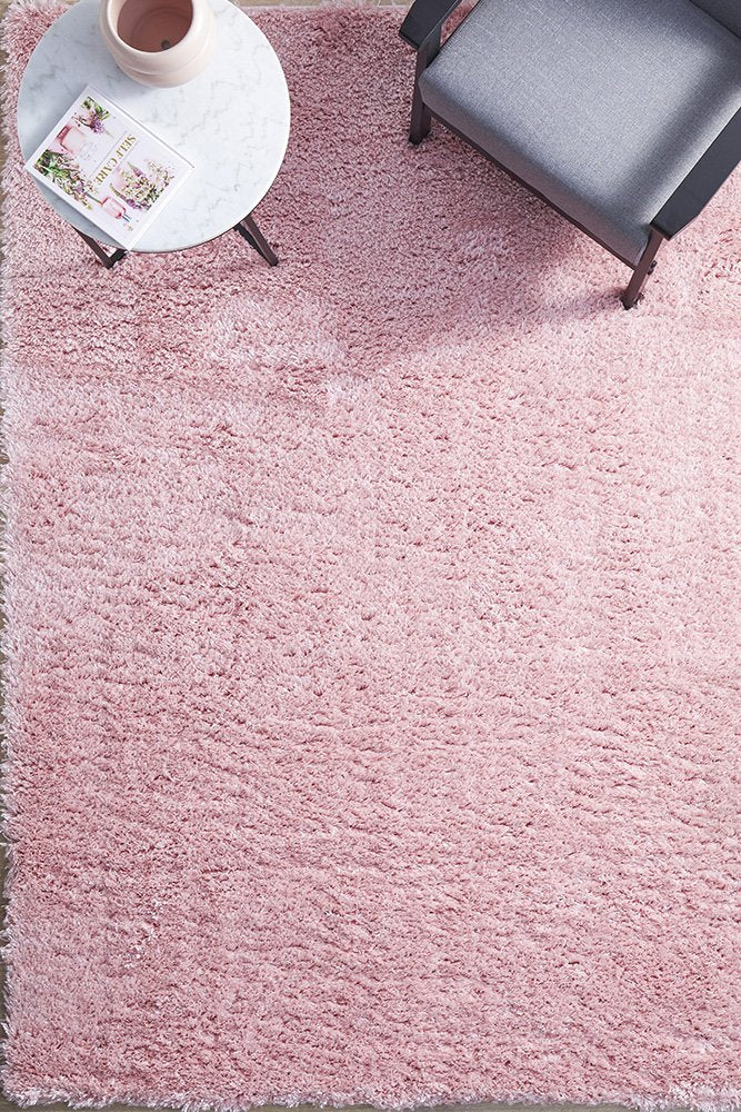 Cardi 150cm x 80cm Shaggy Power Loomed Rug - Pink Rug UN Rugs-Local   