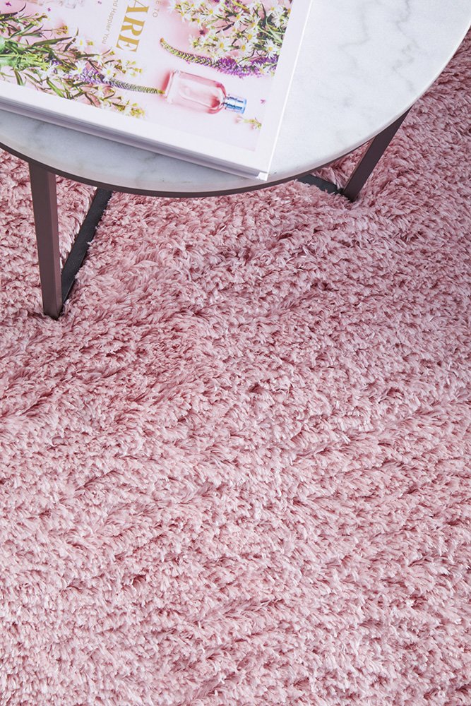 Cardi 150cm x 80cm Shaggy Power Loomed Rug - Pink Rug UN Rugs-Local   