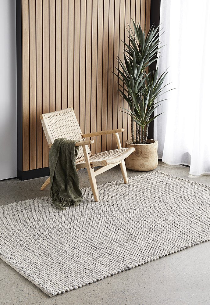 Carlos 320x230cm Felted Wool Rug - Grey | Interior Secrets