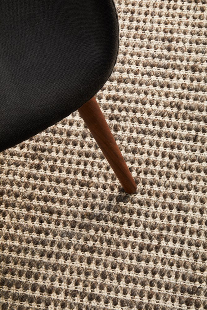 Carlos 225x155cm Felted Wool Rug - Brown | Interior Secrets