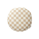Ex Display - Check 40cm Round Cushion - Fawn with Feather Insert Cushion Warran-Local