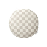 Ex Display - Check 40cm Round Cushion - Mist with Feather Insert Cushion Warran-Local