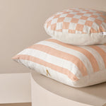 Ex Display - Check 40cm Round Cushion - Rose with Feather Insert Cushion Warran-Local