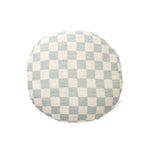 Ex Display - Check 40cm Round Cushion - Sky with Feather Insert Cushion Warran-Local