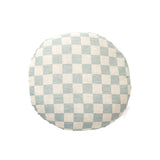 Ex Display - Check 40cm Round Cushion - Sky with Feather Insert Cushion Warran-Local