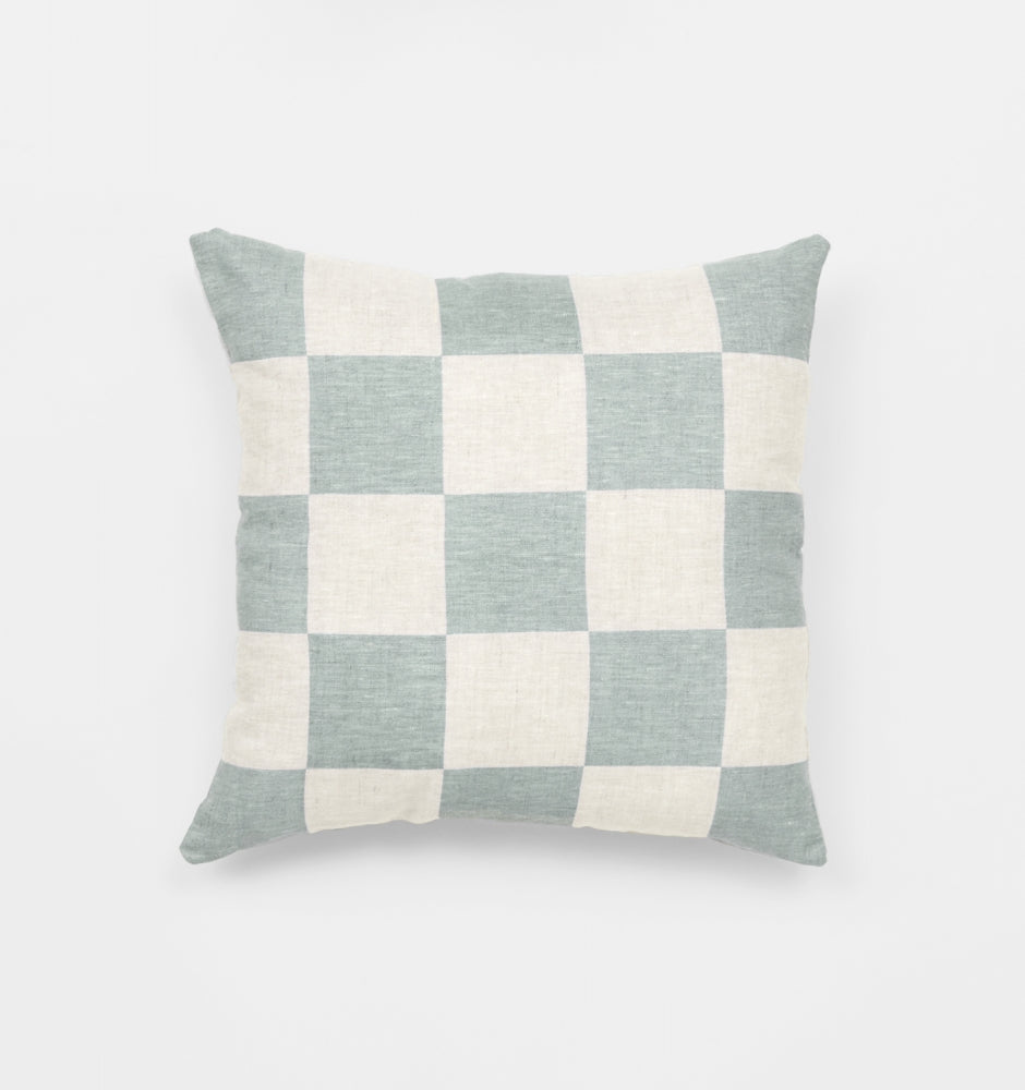 Ex Display - Check 40cm Square Cushion - Sky Cushion Warran-Local