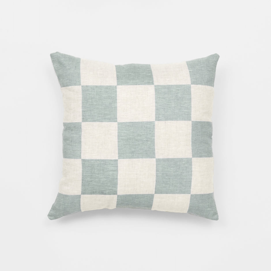 Ex Display - Check 40cm Square Cushion - Sky Cushion Warran-Local