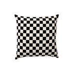 Ex Display - Check 50cm Square Cushion - Black with Feather Insert Cushion Warran-Local