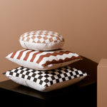 Ex Display - Check 50cm Square Cushion - Black with Feather Insert Cushion Warran-Local