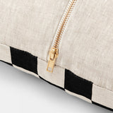 Ex Display - Check 50cm Square Cushion - Black with Feather Insert Cushion Warran-Local