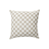Set of 2 - Check 50cm Square Cushion - Mist with Feather Insert Cushion Warran-Local