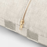 Set of 2 - Check 50cm Square Cushion - Mist with Feather Insert Cushion Warran-Local