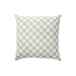 Ex Display - Check 50cm Square Cushion - Sky with Feather Insert Cushion Warran-Local