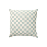 Ex Display - Check 50cm Square Cushion - Sky with Feather Insert Cushion Warran-Local