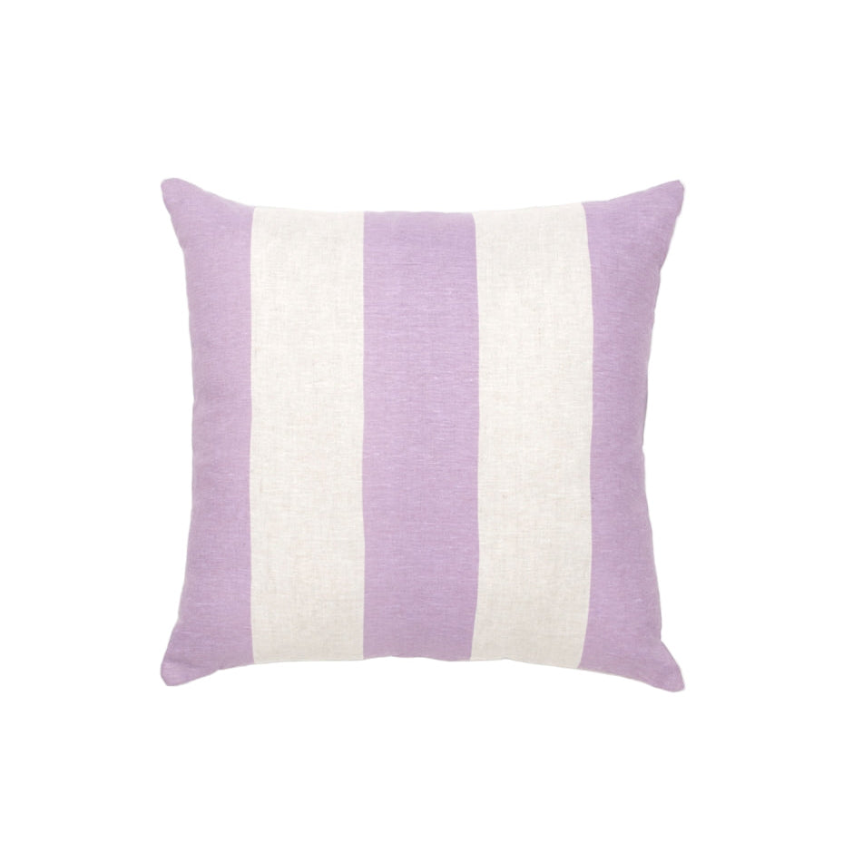 Ex Display - Check Stripe 60cm Square Cushion - Lavender Cushion Warran-Local
