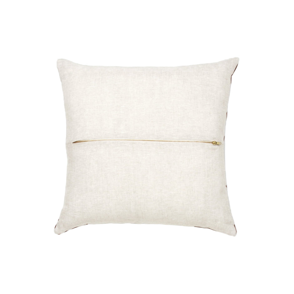 Ex Display - Check Stripe 60cm Square Cushion - Rust Cushion Warran-Local