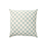Ex Display - Check 50cm Square Cushion - Sky with Feather Insert Cushion Warran-Local