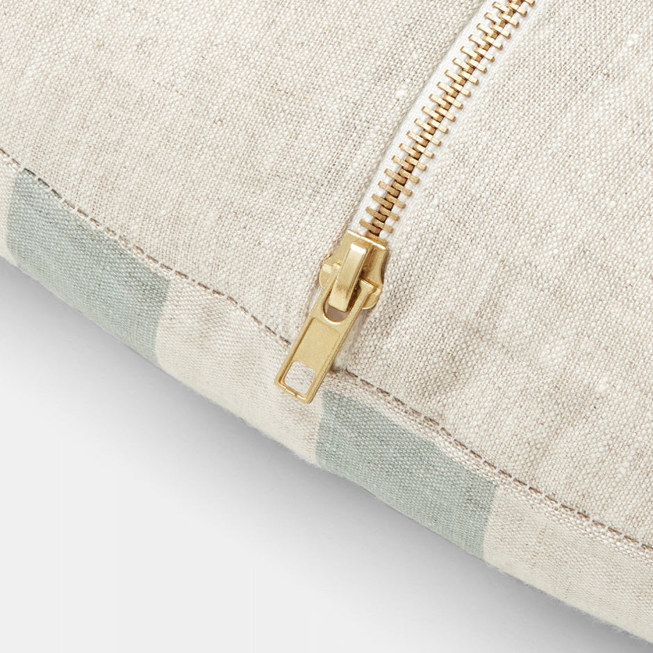 Ex Display - Check 50cm Square Cushion - Sky with Feather Insert Cushion Warran-Local