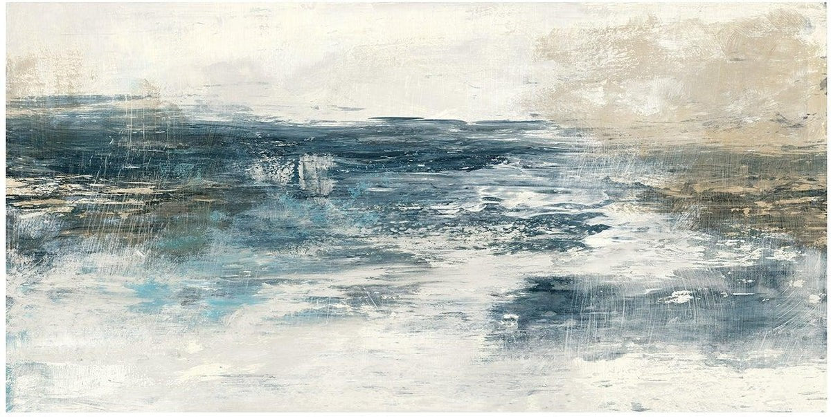 Coastal View, By Blakely Bering Wall Art Gioia-Local Gold Framed Canvas 40x80cm