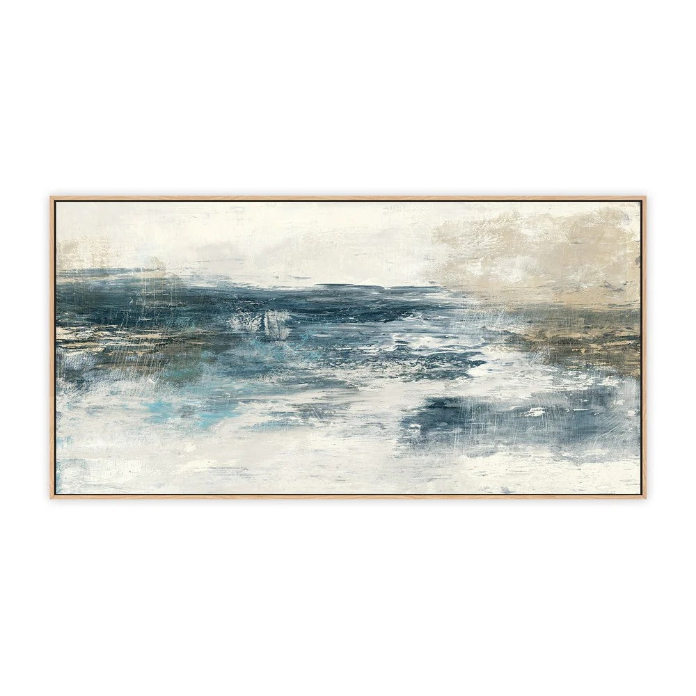 Coastal View, By Blakely Bering Wall Art Gioia-Local Oak Framed Canvas 40x80cm