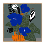 Cobalt Botanic, By Ophelia Pang Wall Art Gioia-Local 50x50cm Framed Canvas Oak