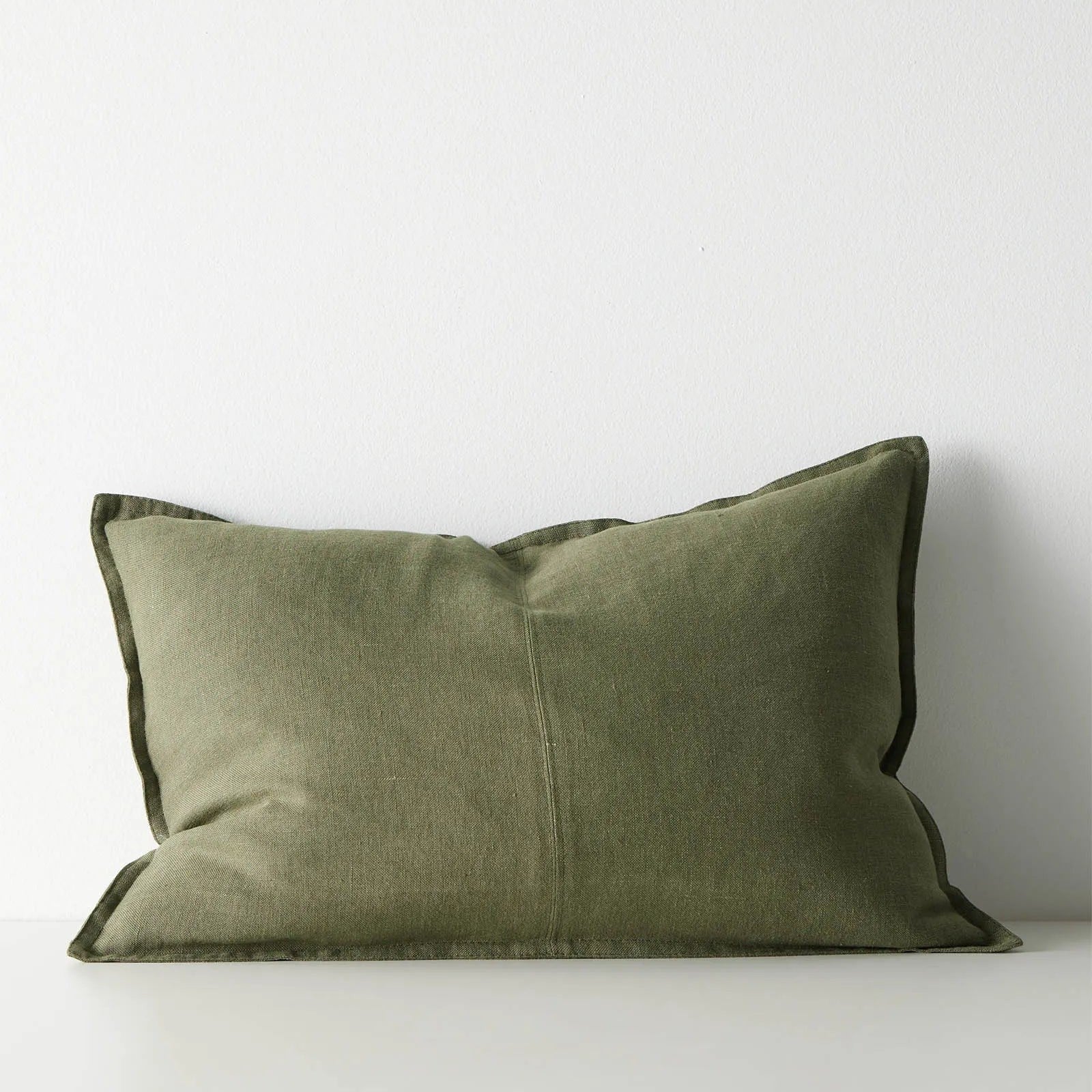 Como Linen Stonewashed Vintage Look Lumbar Cushion Cushion Weave-Local Como Jungle 60cm x 40cm Polyester