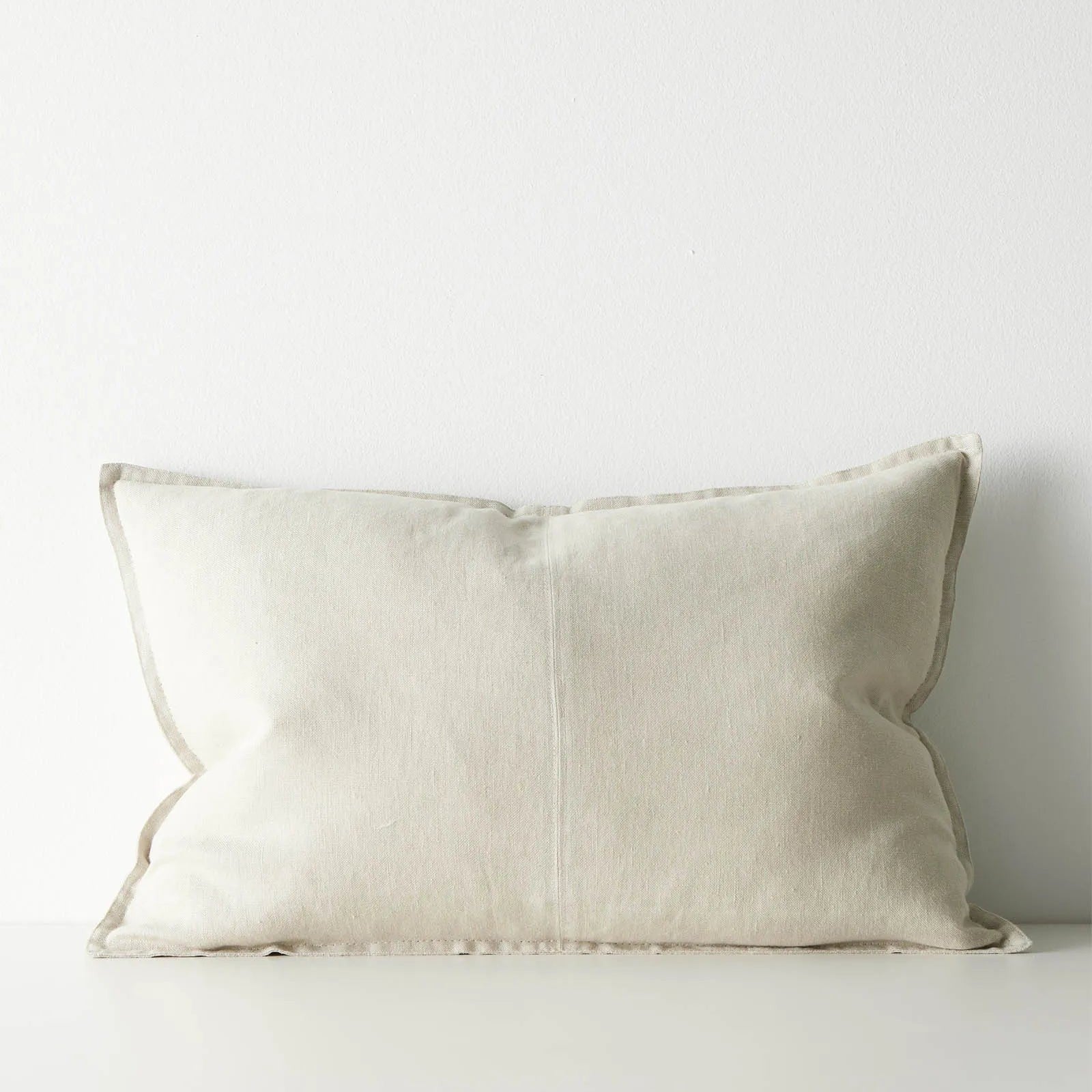 Como Linen Stonewashed Vintage Look Lumbar Cushion Cushion Weave-Local Como Oatmeal 60cm x 40cm Polyester