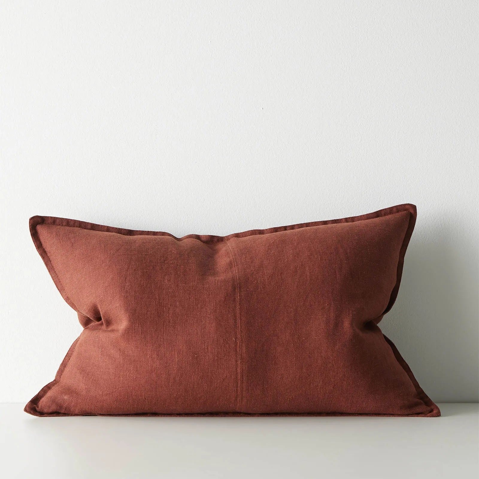 Como Linen Stonewashed Vintage Look Lumbar Cushion Cushion Weave-Local Como Rosewood 60cm x 40cm Polyester