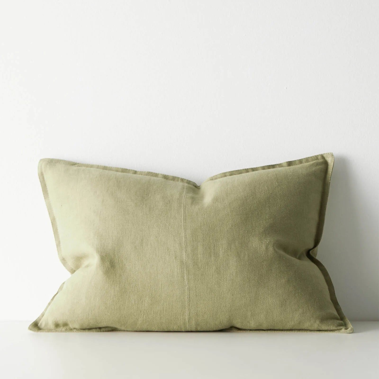 Como Linen Stonewashed Vintage Look Lumbar Cushion Cushion Weave-Local Como Willow 60cm x 40cm Polyester