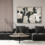 Compose, Dark Green,By Blakely Bering Wall Art Gioia-Local 60x40cm Framed Canvas Gold