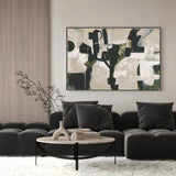 Compose, Dark Green,By Blakely Bering Wall Art Gioia-Local 60x40cm Framed Canvas Gold