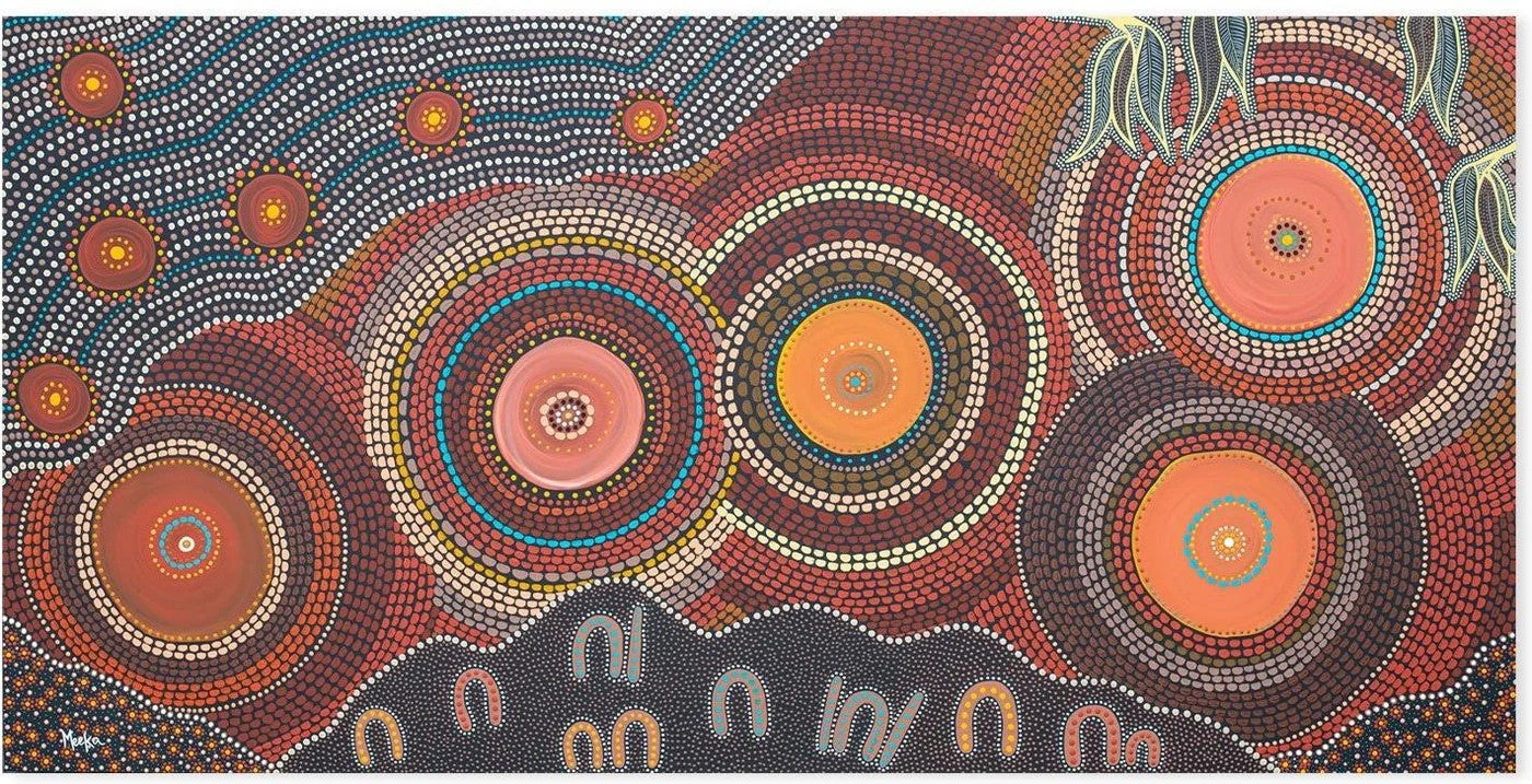 Connectedness, By Domica Hill Wall Art Gioia-Local 80x40cm Framed Canvas Gold
