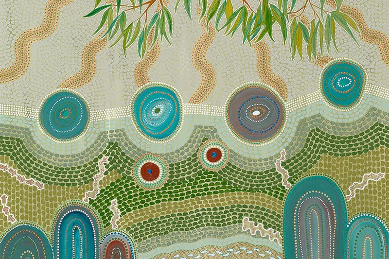 Country Connections, By Domica Hill Wall Art Gioia-Local 60x40cm Framed Canvas Gold