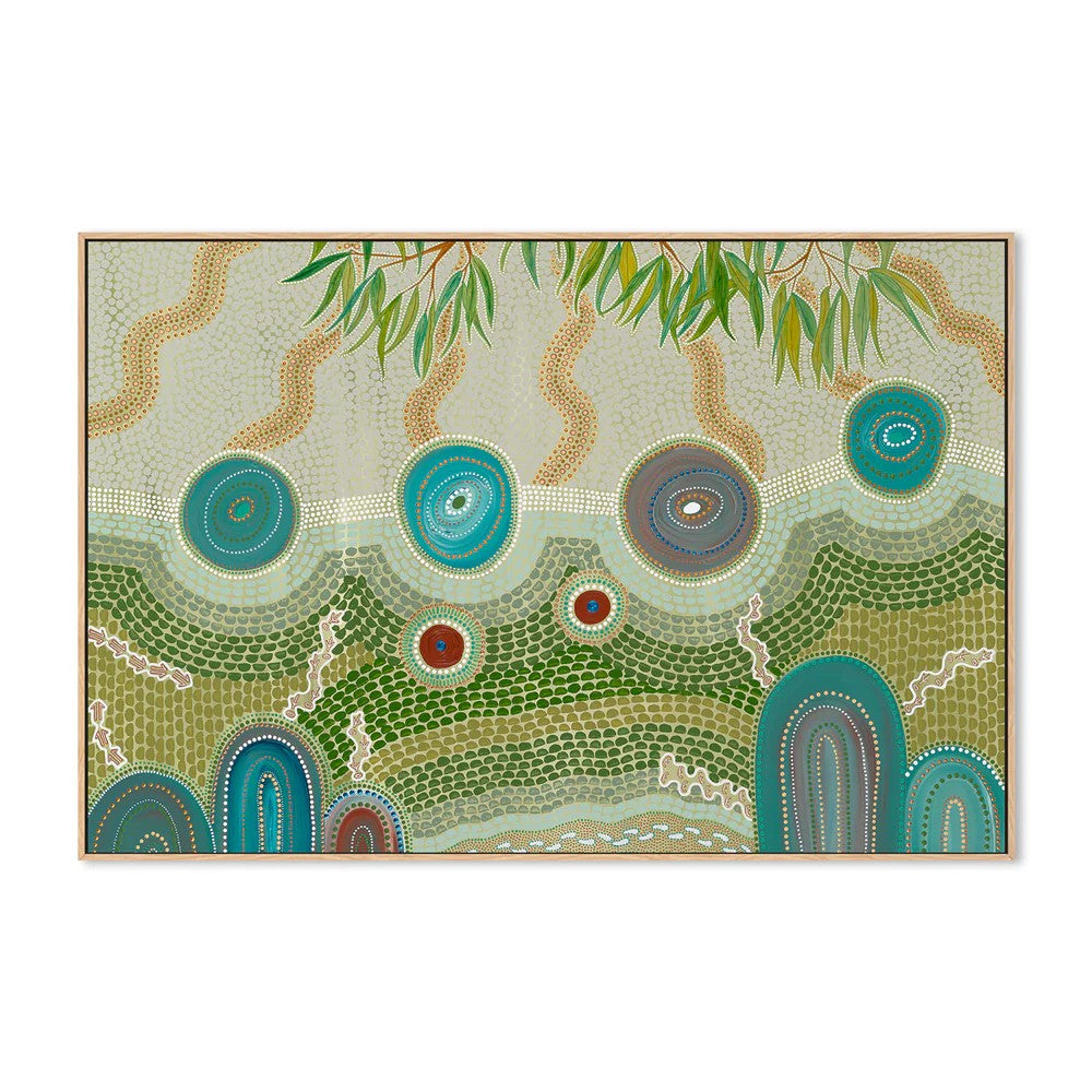 Country Connections, By Domica Hill Wall Art Gioia-Local 60x40cm Framed Canvas Oak