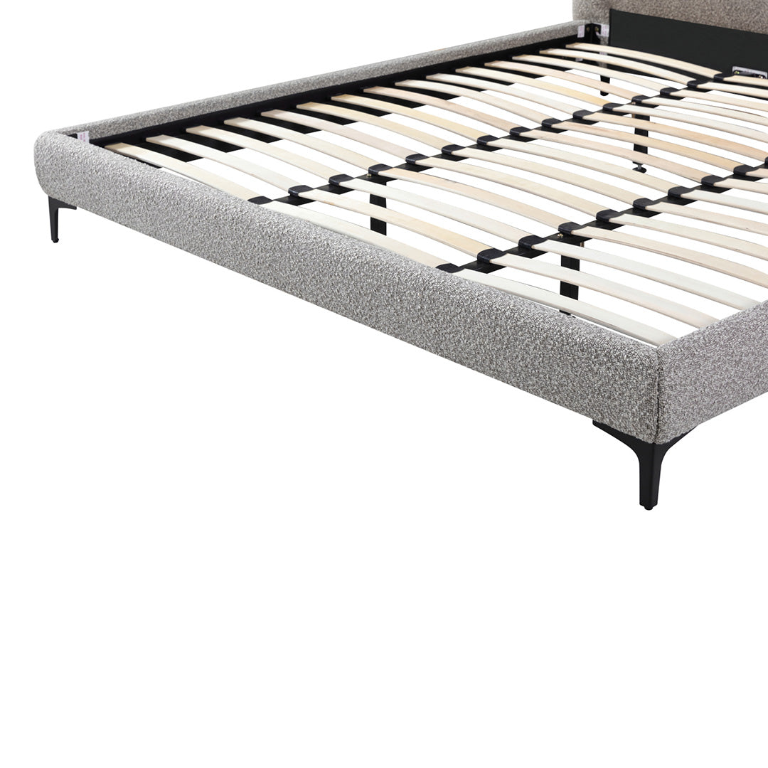 Celeste Fabric Queen Bed Frame - Olive Brown Boucle Bed Frame YoBed-Core