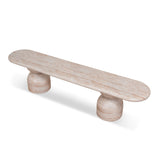 Ex Display - Palatino 2m Indoor Bench - Light Travertine Look Dining Bench Concrete-Core