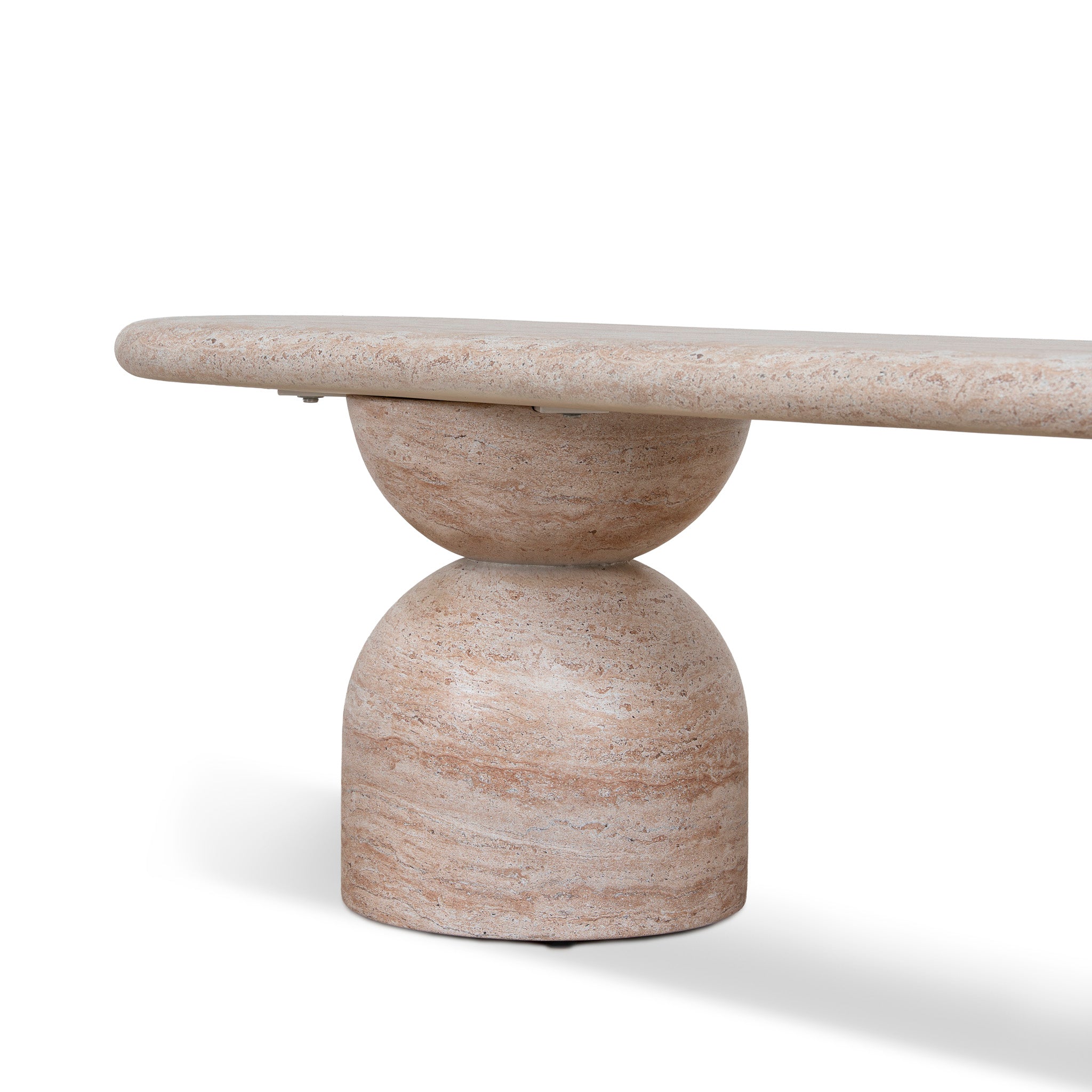 Ex Display - Palatino 2m Indoor Bench - Light Travertine Look Dining Bench Concrete-Core