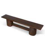 Josif 2m Elm Bench - Dark Brown