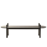 Jahoda 1.6m Black Elm Bench - Natural Linen Bench Nicki-Core   