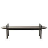 Jahoda 1.6m Black Elm Bench - Natural Linen Bench Nicki-Core   