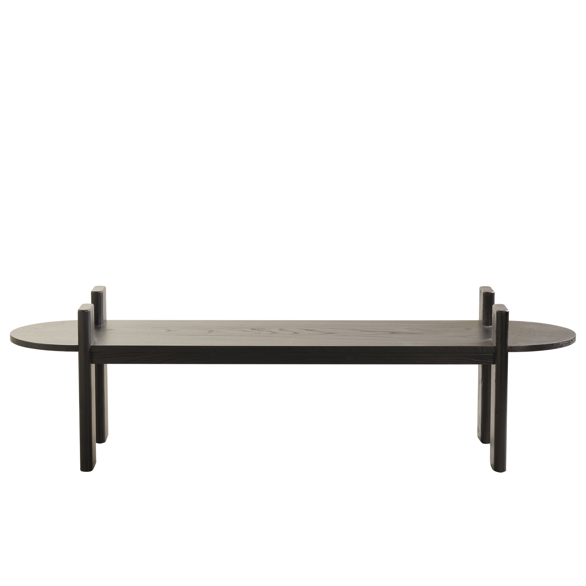 Jahoda 1.6m Black Elm Bench - Natural Linen Bench Nicki-Core   