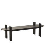 Jahoda 1.6m Black Elm Bench - Natural Linen Bench Nicki-Core   