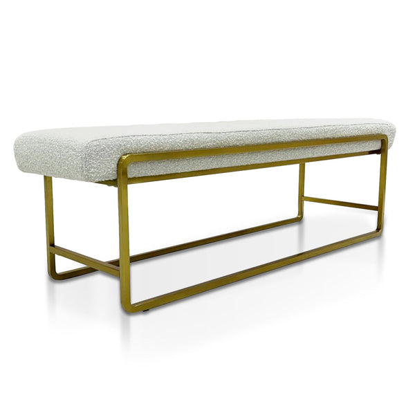 Megan 1.52m Bench - Pearl Grey Boucle | Interior Secrets