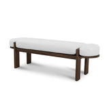 Ex Display - Jahoda 1.6m Walnut Elm Bench - Natural Linen Bench Nicki-Core