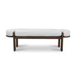 Ex Display - Jahoda 1.6m Walnut Elm Bench - Natural Linen Bench Nicki-Core